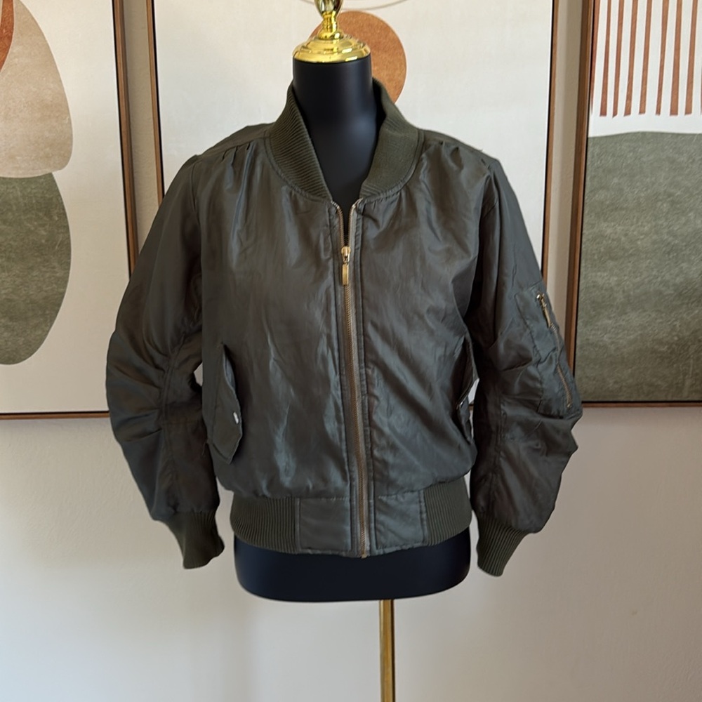 12. Green Orange Bomber Jacket